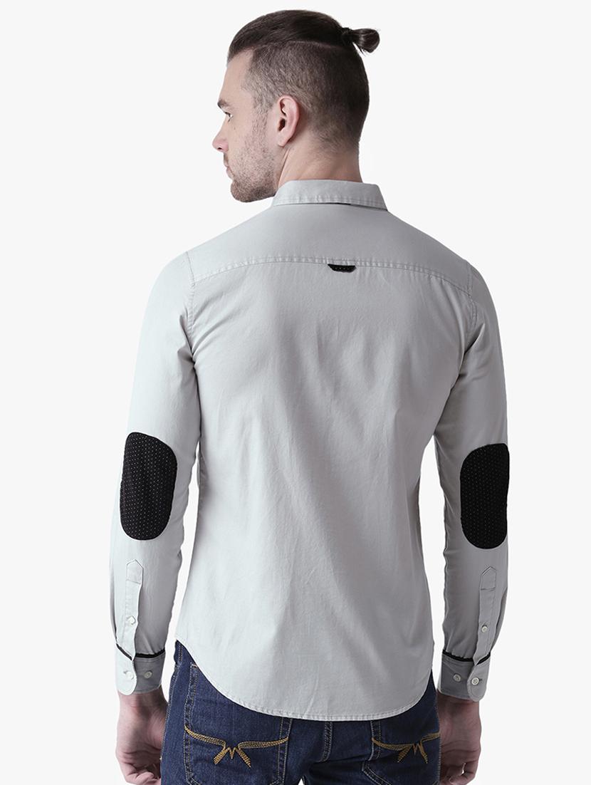 grey solid casual shirt - 16701957 - Zoom Image - 3