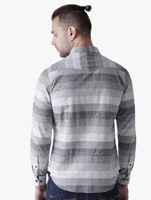 grey checkered casual shirt - 16702088 - Standard Image - 3