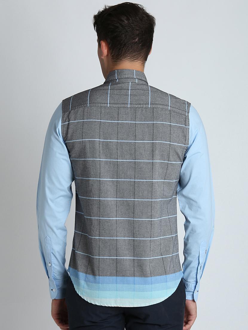 grey checkered casual shirt - 16702100 - Zoom Image - 3