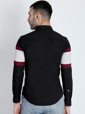 black color block casual shirt - 16702163 - Standard Image - 3