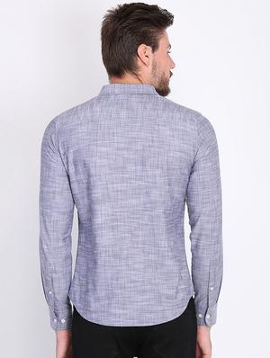 grey solid casual shirt - 16702179 - Standard Image - 3