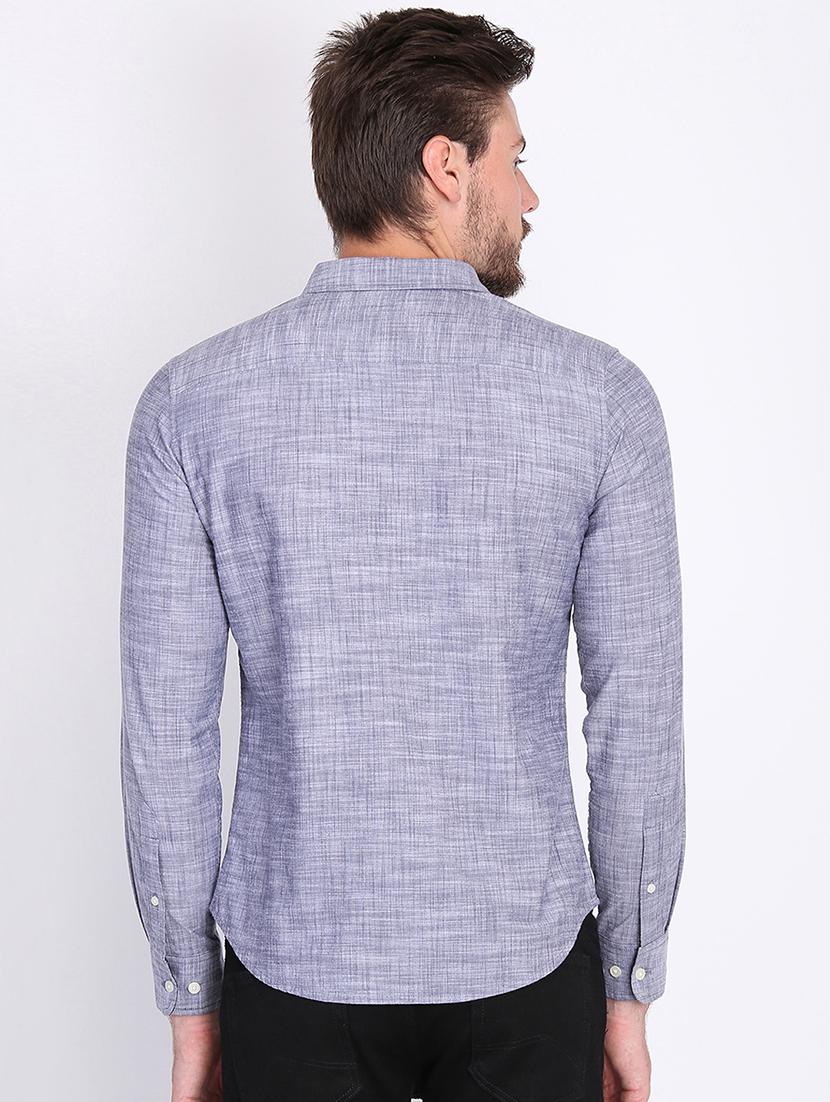 grey solid casual shirt - 16702179 - Zoom Image - 3