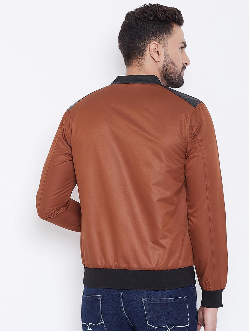 brown solid bomber jacket - 16702355 - Zoom Image - 3