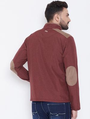 red solid casual jacket - 16702357 - Standard Image - 3