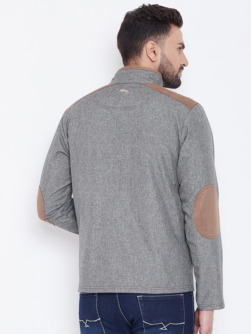 grey solid casual jacket - 16702358 - Zoom Image - 3