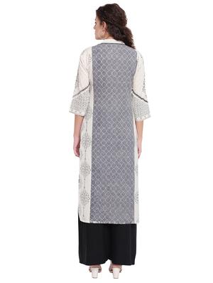 printed straight kurta - 16702741 - Standard Image - 3
