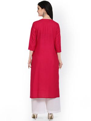 solid straight kurta - 16703011 - Standard Image - 3
