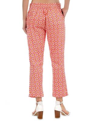 high rise printed cigarette pants trouser - 16704315 - Standard Image - 3