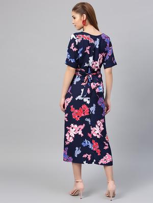 front twist detail floral a-line dress - 16704536 - Standard Image - 3