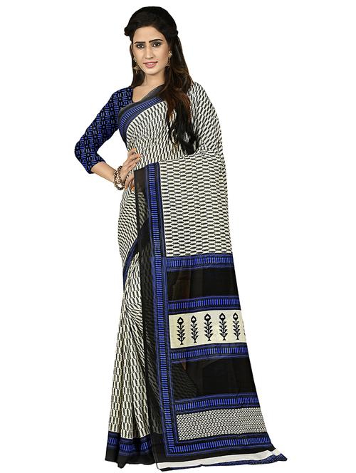 printed bordered saree with blouse - 16704546 - Standard Image - 1