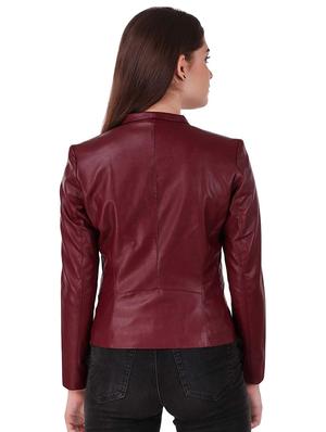lapel neck leather/leatherette jacket - 16704557 - Standard Image - 3