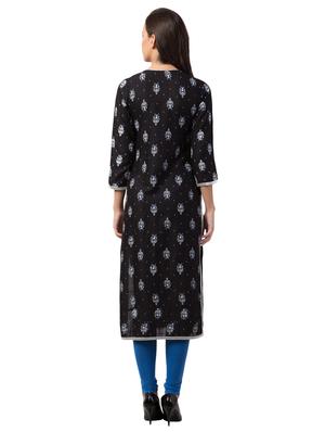 printed straight kurta - 16704614 - Standard Image - 3