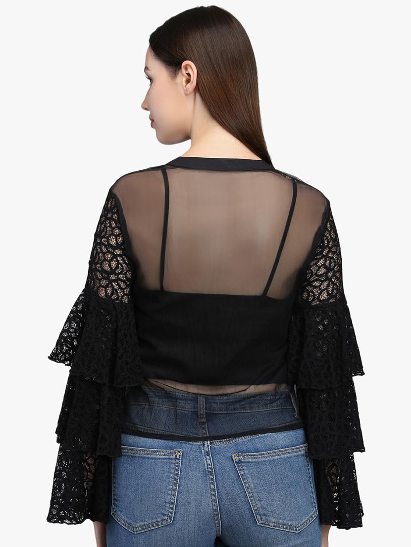 bell sleeved laced shirt - 16705126 - Zoom Image - 3