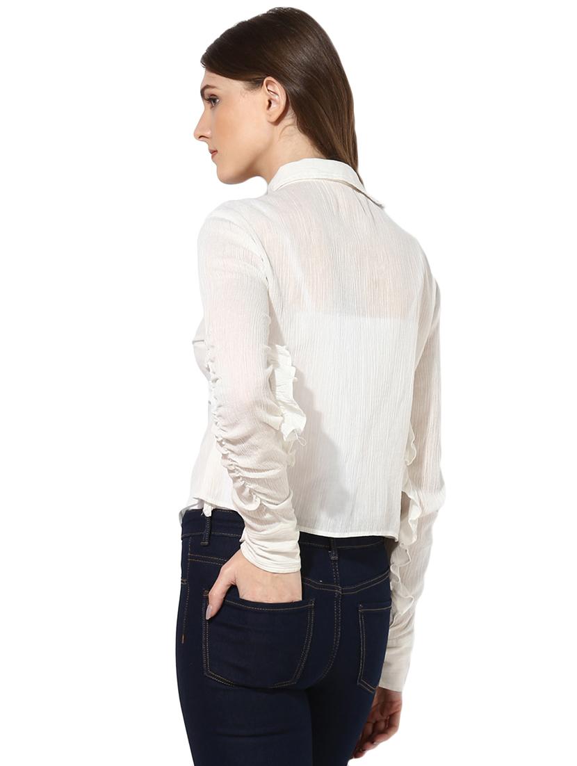 frill detail long sleeved shirt - 16705403 - Zoom Image - 3