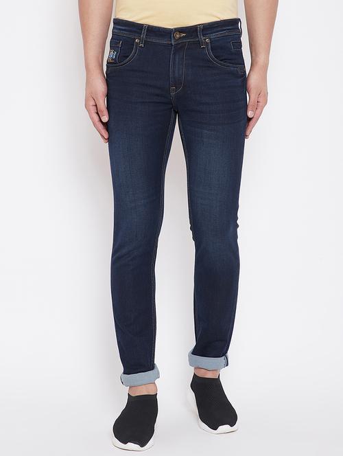 dark blue light washed denim jeans - 16706012 - Standard Image - 1