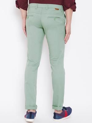 green solid chinos - 16706031 - Standard Image - 3