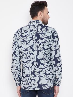 blue printed casual shirt - 16706067 - Standard Image - 3