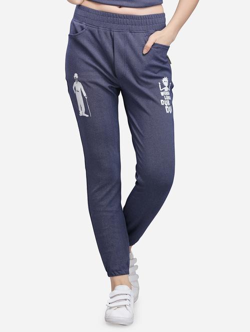 high rise cotton blend track pant - 16706180 - Very Small Image - 1