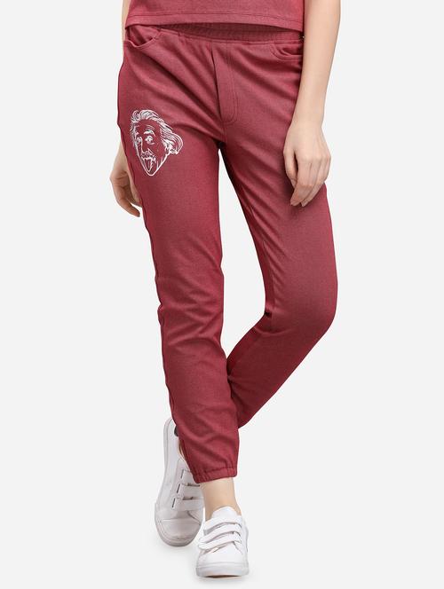 high rise cotton blend track pant - 16706187 - Very Small Image - 1
