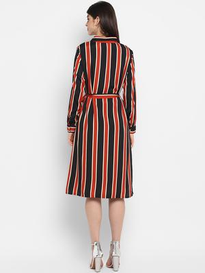 roll up sleeved striped shirt dress - 16706252 - Standard Image - 3