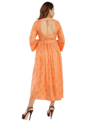 pastel printed flared ethnic dress - 16706329 - Standard Image - 3