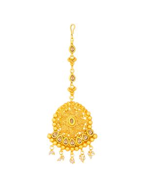 gold single maang teeka - 16707668 - Standard Image - 3