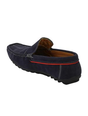 navy leatherette slip on loafers - 16707959 - Standard Image - 3