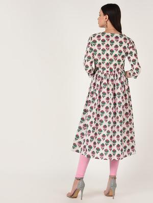 floral flared kurta - 16708021 - Standard Image - 3