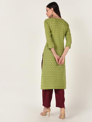 printed straight kurta - 16708025 - Standard Image - 3