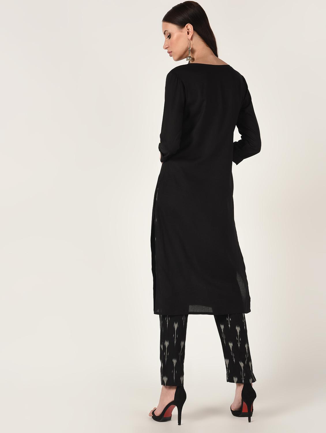 solid straight kurta - 16708026 - Zoom Image - 3
