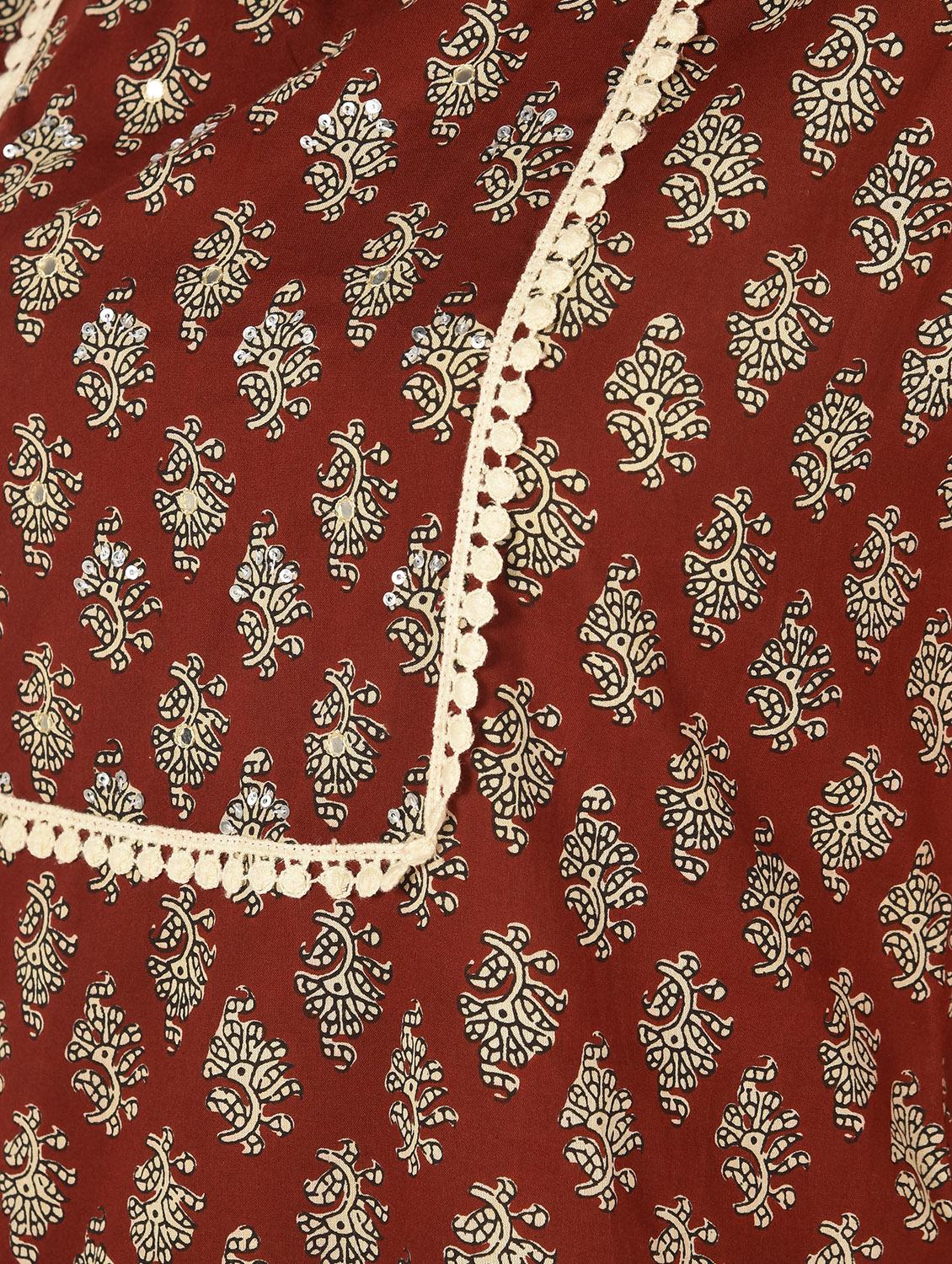 printed kurta palazzo set - 16708030 - Zoom Image - 6