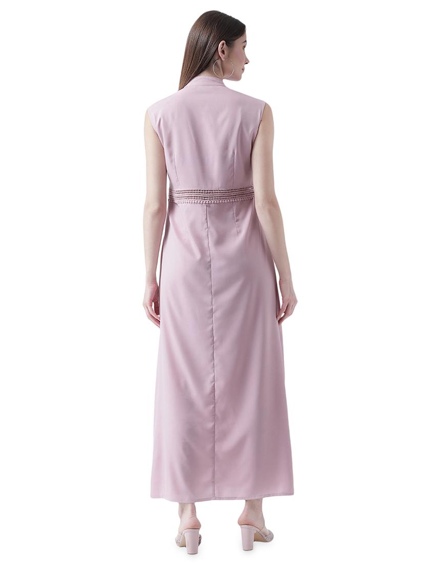 mandarin neck lace insert max dress - 16708302 - Zoom Image - 3