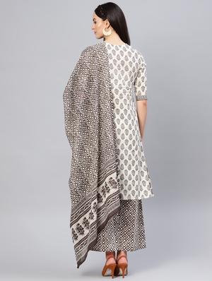 floral printed kurta palazzo set - 16708371 - Standard Image - 3
