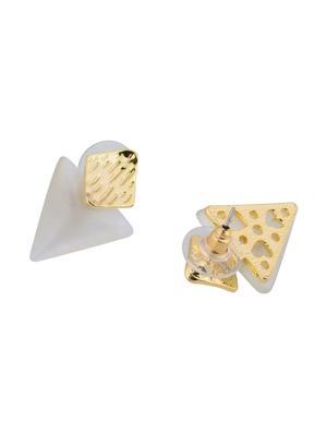 gold metal drop earring - 16708564 - Standard Image - 3