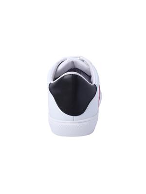 white leatherette lace up sneakers - 16708681 - Standard Image - 3