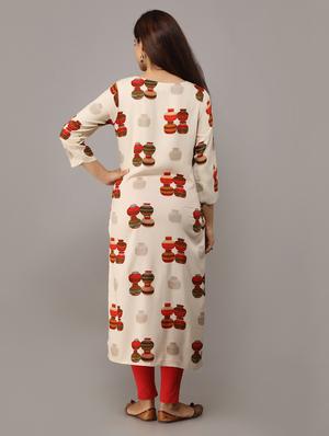 conversational straight kurta - 16708840 - Standard Image - 3
