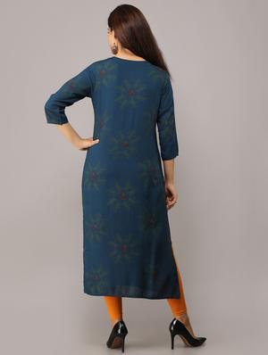 printed straight kurta - 16708847 - Standard Image - 3