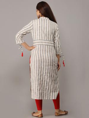 embroidered straight kurta - 16708854 - Standard Image - 3