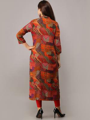 printed straight kurta - 16708858 - Standard Image - 3