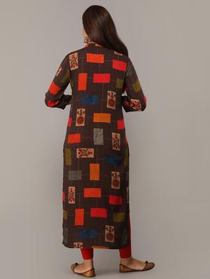 printed straight kurta - 16708859 - Standard Image - 3