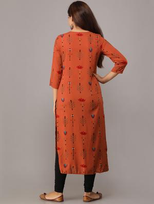 printed straight kurta - 16708863 - Standard Image - 3