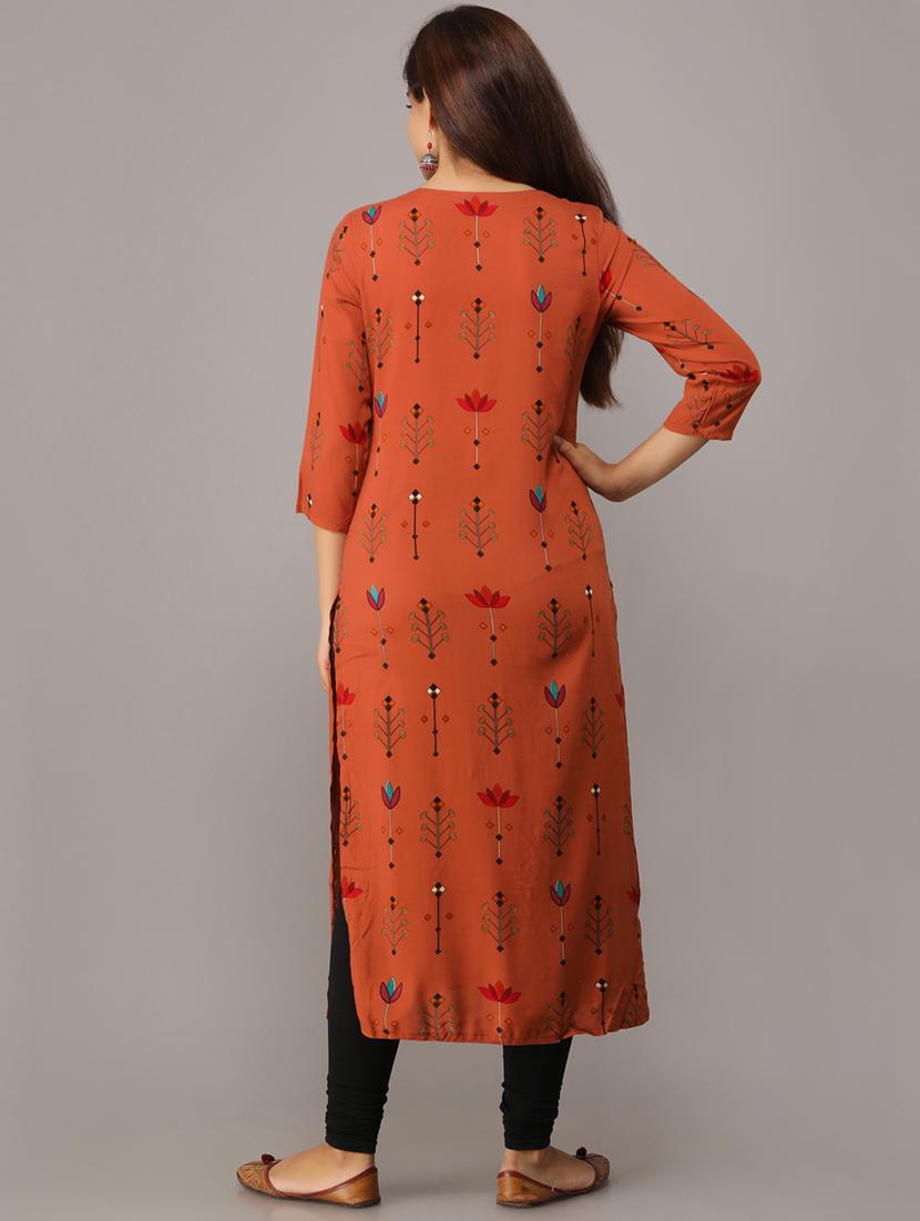 printed straight kurta - 16708863 - Zoom Image - 3