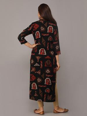 conversational straight kurta - 16708866 - Standard Image - 3