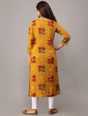 conversational straight kurta - 16708867 - Standard Image - 3