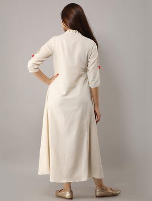 gota work a-line kurta - 16708887 - Standard Image - 3