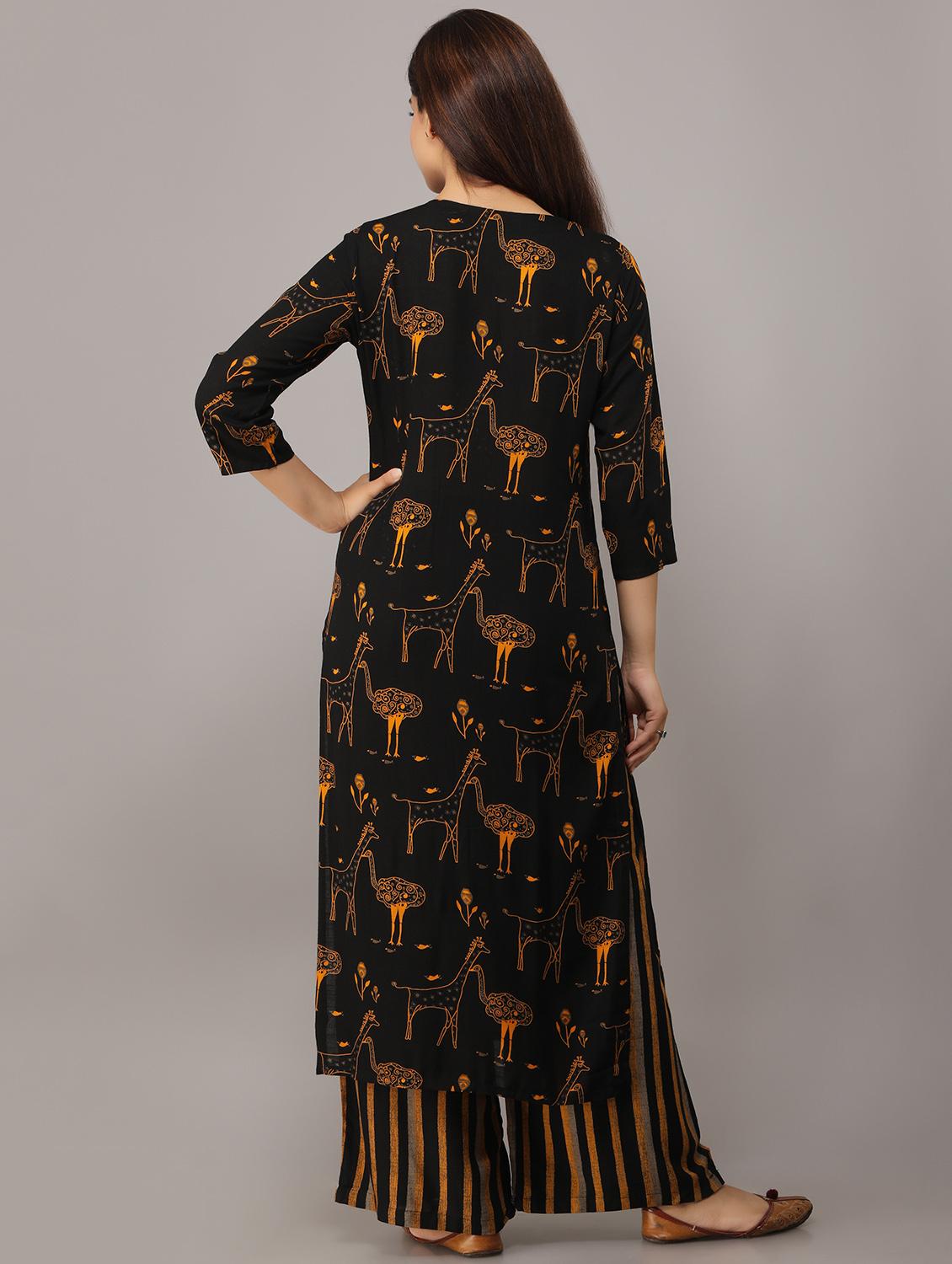 kaantha work kurta palazzo set - 16709174 - Zoom Image - 3