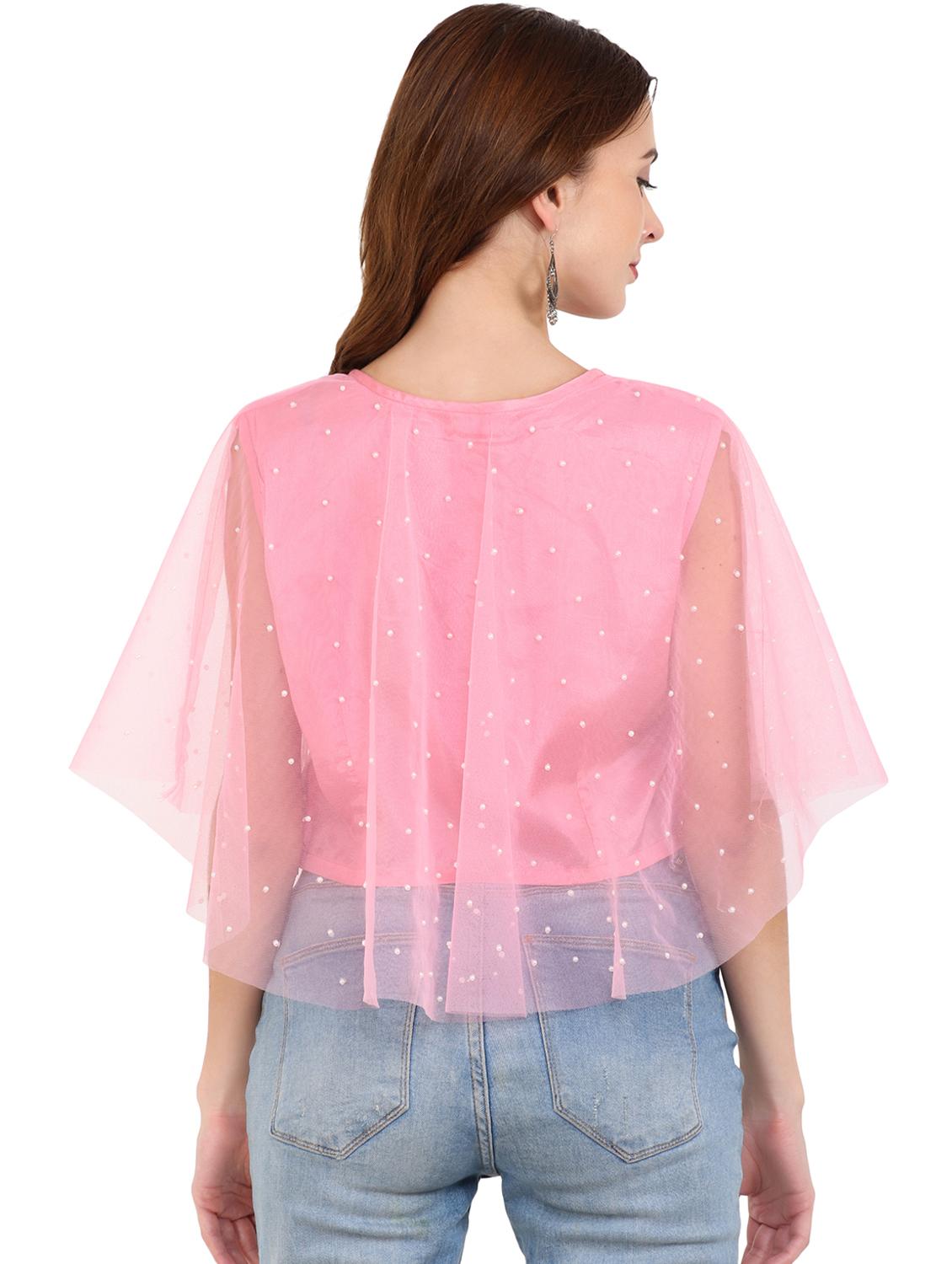 round neck cape sleeved top - 16709330 - Zoom Image - 3