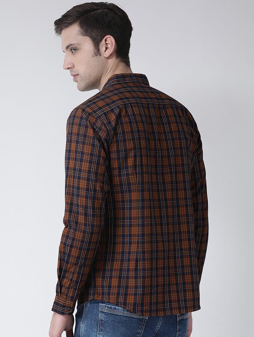 brown checkered casual shirt - 16709413 - Zoom Image - 3