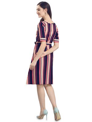 tie front striped a-line dress - 16709700 - Standard Image - 3