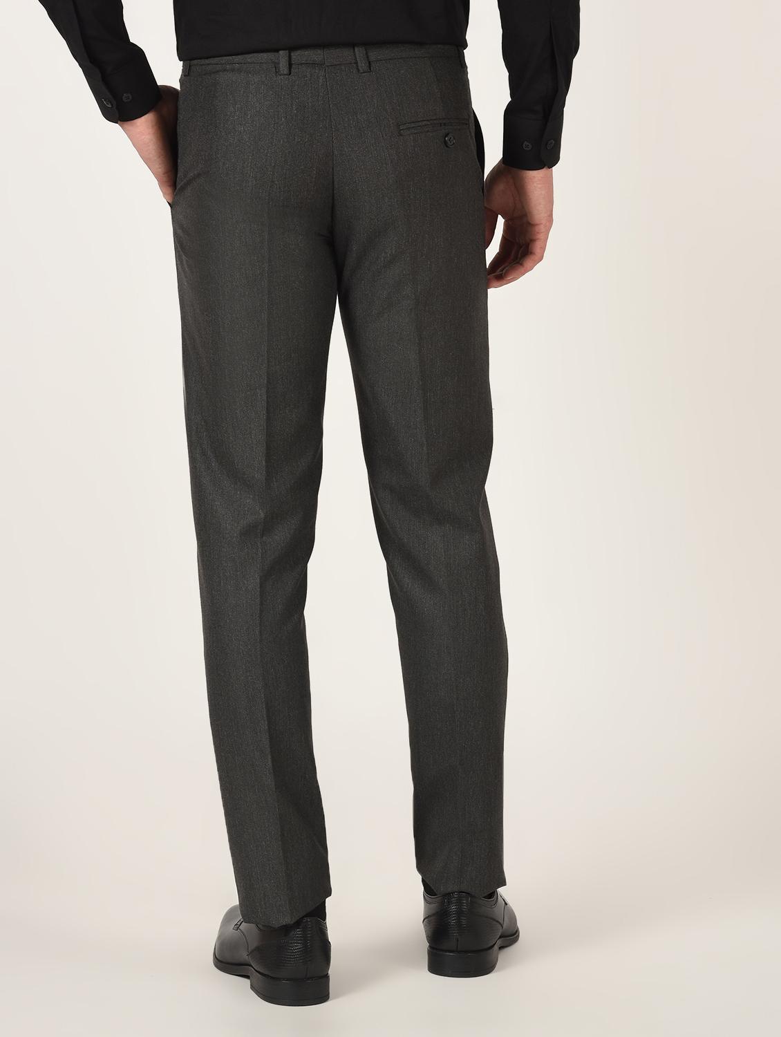 grey textured flat front formal trouser - 16709819 - Zoom Image - 3